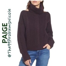 PAIGE Lorilee Wool Blend Turtleneck Sweater In Dark Sangria picture