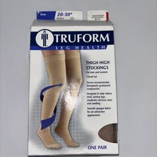 TRUFORM Thigh High COMPRESSION STOCKINGS 8868BG, Beige, Firm 20-30 mmHg Size XL picture