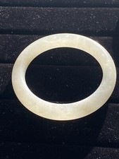 Superb 19th C Antique Chinese Hand Carved Hetian Jade Bangle 50mm picture