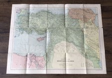 Antique Pre WWI George Philip & Son Map Mesopotamia & Asia Minor  picture