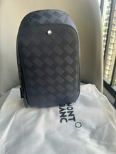 Montblanc Men Black Textured Sling Bag 16.5x2cm Daily Single Strap Crossbody Pur picture