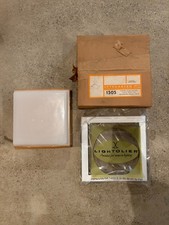 Vintage Lightolier Lytecaster Mid-century Modern Opal Glass Ceiling Light NOS picture