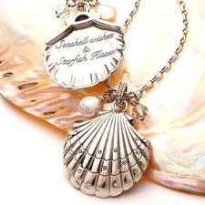 Brighton Necklace Sea Shore Scallop Shell Convertible Pendant NWT picture
