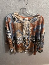Chicos  Womens Size 1 Blouse 3/4 Sleeve Multi Color picture