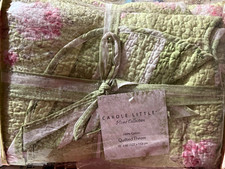 Carole Little Home Collection King Quilt 100% Cotton Green/Pink Floral 106x92 picture