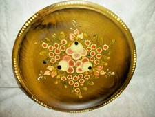 German Folk Art Tole Tray Wood Rosemaling Bauernmalerei HP Floral Country VTG picture