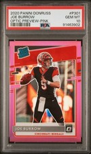 2020 PANINI DONRUSS OPTIC PREVIEW-PINK #P301 JOE BURROW PSA 10 picture