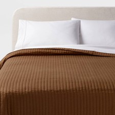 King Washed Cotton Sateen Quilt Light Brown - Threshold: OEKO-TEX picture