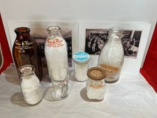 Twin Pines Farm Dairy vintage lot of bottles and photos picture