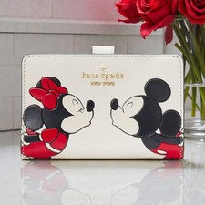 Disney X Kate Spade New York Minnie Medium Compact Bifold Wallet KG656 picture