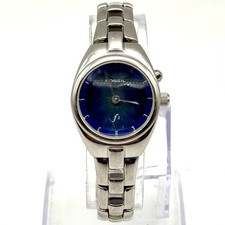 Fossil F2 Kaleido ES-9570 Stainless Watch Women Silver Tone Blue Dial VTG Retro picture