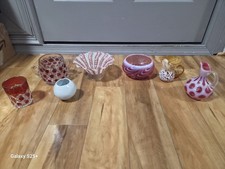 Vintage 1930s,40s,50s, 60s Fenton COIN DOT CRANBERRY OPALESCENT And Many More.  picture
