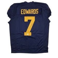 Autographed/Signed Donovan Edwards Michigan Blue College Football Jersey JSA COA picture