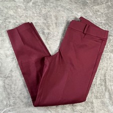 LOFT Curvy Skinny Pants Womens Size 6 Burgundy Maroon Trousers Dress Pants picture