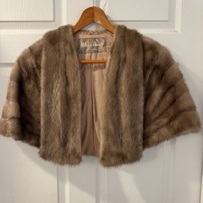 Vintage 1950's Miller & Rhoads  Real Blonde Mink Fur Stole One Size picture