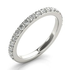 0.80 Ct Round-Cut VS Lab Grown Diamond Full Eternity Wedding Band 14k White Gold picture