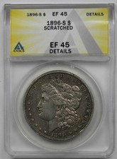 1896-S $1 ANACS XF EF 45 Details Morgan Silver Dollar picture