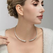 NWT RLM SOHO Robert Lee Morris Silver Tone Sculptural Open Collar Necklace picture
