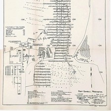 1917 PORT GAMBLE - Washington State Map Hood Canal PUGET SOUND - Original picture