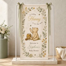 Welcome Banner Personalized Pooh Hunny Theme Outdoor Party Backdrop picture