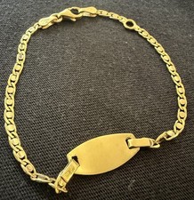 18k Gold Engravable Plate Chain Bracelet(4.1 Grams) picture