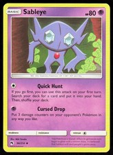Sableye 96/214 Uncommon Lost Thunder Pokemon Lightly Played picture