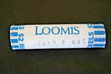 2019 P JEFFERSON NICKEL ORIGINAL BANK WRAP ROLL Loomis OBW 5 CENTS UNC ROLL picture