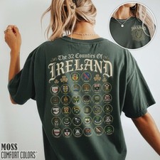Vintage Ireland Counties Shirt Coat of Arms Shield Emblem T shirt Irish Pride Gi picture
