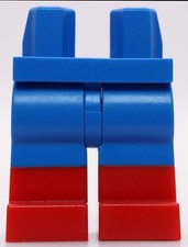 Lego Blue Minifig Hips and Legs with Red Boots Pattern picture