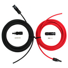 TEMCo 8 AWG PV Solar Extension Wire, 30 Ft Pair, Staubli MC4 Connectors picture