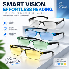Auto Focus Reading Glasses Smart Zoom Vision Eyewear Anti Blue Light Computer picture
