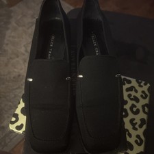 Ellen Tracy Bloyd Women's Black Slip-On Loafer Fabric Flat Round Toe 7.5 B picture