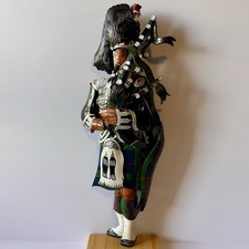 Vintage 3D Molded Leather Scottish Bagpiper Wall Plaque Large 17