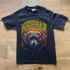 Vintage Michigan Wolverines Salem Sportswear 90s T-Shirt Small Intense Mascots picture