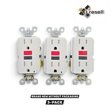 Leviton 15A 125V Self-Test Tamper Resistant GFCI Outlet White GFTR1-R4W 3-Pack picture
