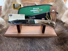 Buck WBC 110 Knife Stag Handle Stainless Blade & Feature Leather Sheath Mint Box picture