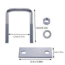 2Pcs Leaf Spring Clamp Kit, Fits Up To 3 Inch Wide Springs, Locks Silver picture