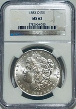 1883 O Morgan Silver Dollar NGC MS63 picture