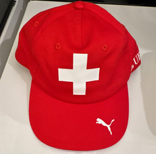 Puma Switzerland National Team Soccer Fan Cap Hat Red White Cross Logo picture