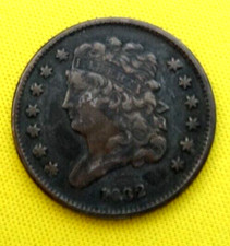 1832-P-COPPER HALF CENT-DARK BN,, NICE MIDGRADE--FREE SHIPPING  #3919. picture