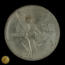1985-Mo Mexico Libertad Onza 1oz .999 Fine Silver Coin -E1562 picture
