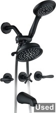 DOUBLEUOEG 3 Handle Bathtub Faucet Set, Matte Black picture