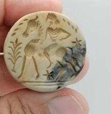 King Ancient Rare Roman Old Seal Intaglio Stone Stamp Bead Unique picture