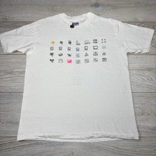 Vintage 1989 Apple Computer Pixels White Shirt (Size Large)  picture