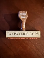 Taxpayer’s Copy Vintage Merchant's Stamp & Stencil Rubber Stamp Wood Handle CPA picture