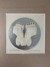 Vintage 1983 Kunio Kaneko Signed Japanese Woodblock Print Char-Chan's Tabi 2 picture
