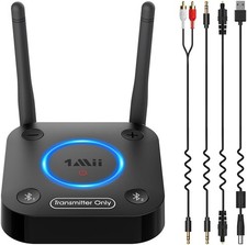1Mii B06TX Bluetooth 5.2 TV Transmitter aptX LL Optical AUX RCA picture