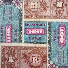 One (1) 1944 WWII Germany Allied Occupation Military Currency 100 Mark Banknote picture