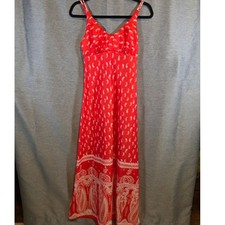 Vintage 70s Jack Hartley Inc Miami Red Bandana Boho Dress Sz Sm *READ* picture