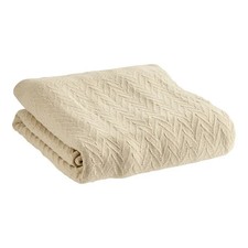 NIP NWT New Magnificence KING Cotton Thermal Blanket 114x93 Herringbone Weave picture